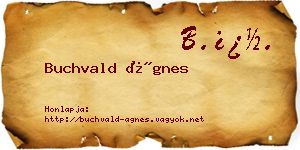 Buchvald Ágnes névjegykártya